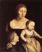 Hans Holbein Konstnarens with wife Katherine and Philipp oil painting